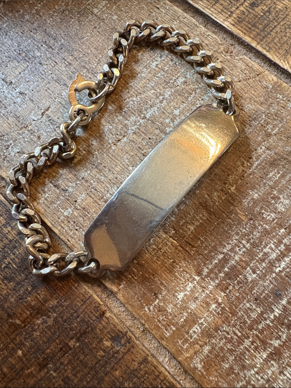 Vintage Gold ID Engrave able Bracelet Heavy Duty Nice with great clasp - Picture 7 of 7